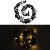 Christmas Garland with LED Lights Black 106.3" PVC