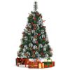4 Feet Artificial Christmas Tree with Pine Cones and Red Berry Clusters