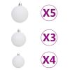 Artificial Christmas Tree with LEDs&Ball Set Black 59.1" PVC