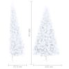 Artificial Half Christmas Tree with Stand White 70.8" PVC