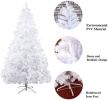 8 Ft High Christmas Tree 1500 Tips Decorate Pine Tree W/ Metal Legs, White