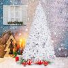 8 Ft High Christmas Tree 1500 Tips Decorate Pine Tree W/ Metal Legs, White