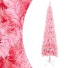 Slim Christmas Tree with LEDs Pink 82.7"