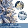 6FT Pre-Lit Hinged Artificial Fir Chritmas Tree, Snow Flocked Artificial Holiday Christmas Tree w/750 Branch Tips