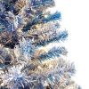 6FT Pre-Lit Hinged Artificial Fir Chritmas Tree, Snow Flocked Artificial Holiday Christmas Tree w/750 Branch Tips