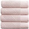 100% Cotton Soft Bath Towels Set | Quick Dry and Highly Absorbent, Textured Bath Towels 27" x 54" (4 Pack)