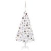 Artificial Christmas Tree with LEDs&Ball Set White 47.2" PVC