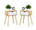 Modern Natural Nightstand, Wooden Drawer With Storage, Living Room Bedroom Furniture