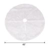 White Long Plush Christmas Tree Skirt Faux Fur Snowy Floor Mats Cover Xmas Decor