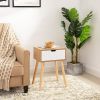 Modern Natural Nightstand, Wooden Drawer With Storage, Living Room Bedroom Furniture
