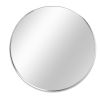 SDKOA Large Round Mirror 32 Inch with Black Aluminum Frame for Wall Decor, Bathroom Big Circle Mirror Modern Style Wall Hanging for Bedroom, Living Ro