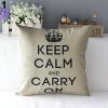 Retro Home Decorative Linen Cotton Blended Cushion Cover Crown Throw Pillow Case