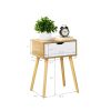 Modern Natural Nightstand, Wooden Drawer With Storage, Living Room Bedroom Furniture