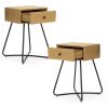 Modern Night Stand, End Table with Drawer, Cross Legs, Bedroom Furniture for Small Spaces, Living Room, Oak XH